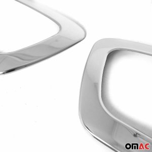 Ford Transit Fog Light Frame Cover - Omac - S.Steel - Gloss Silver - 2021-2025